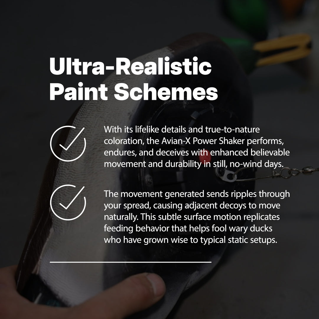 Avian-X Power Shaker Mallard Drake Motion Duck Decoy Floating Surface Feeder - VMInnovations