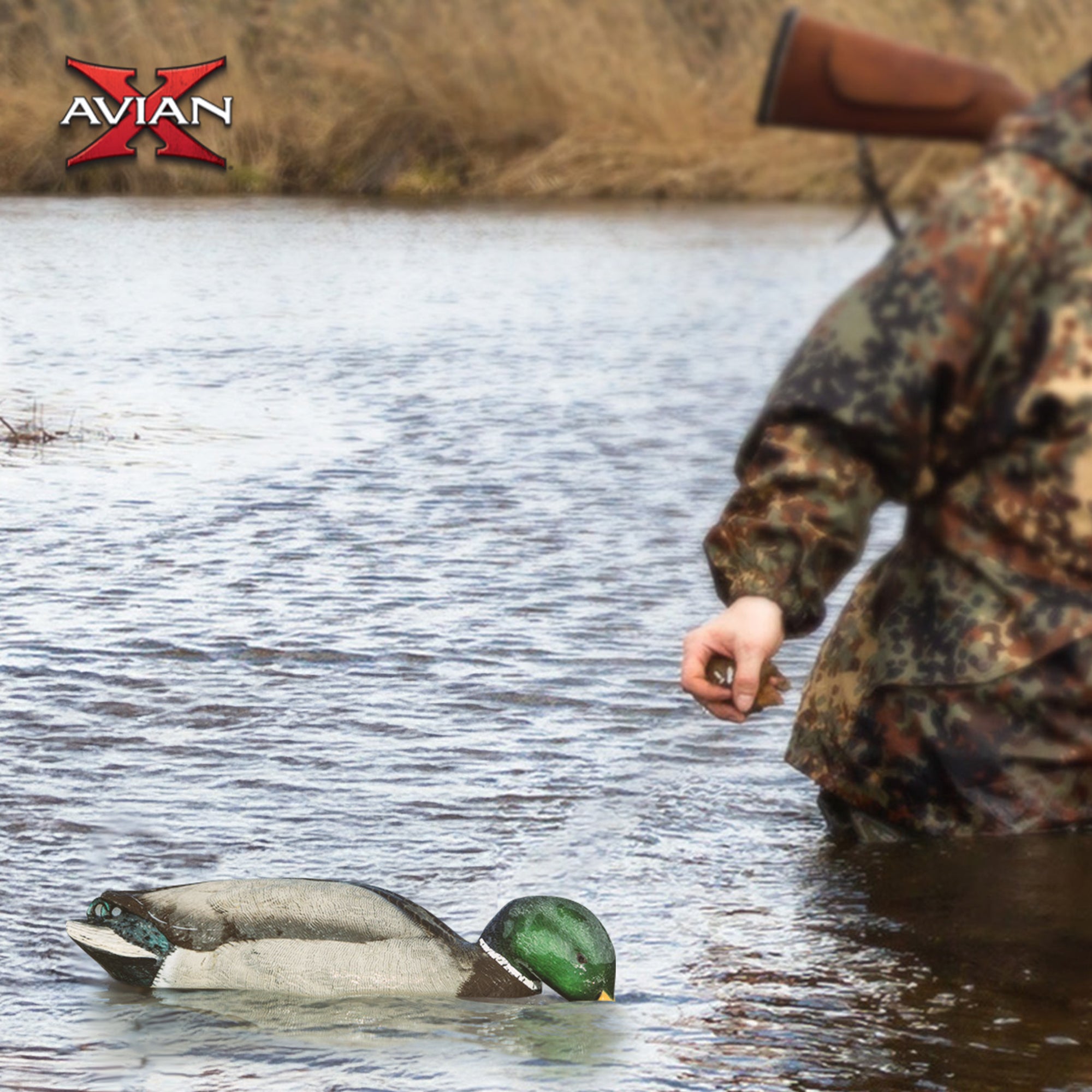Avian-X Power Shaker Mallard Drake Motion Duck Decoy Floating Surface Feeder - VMInnovations