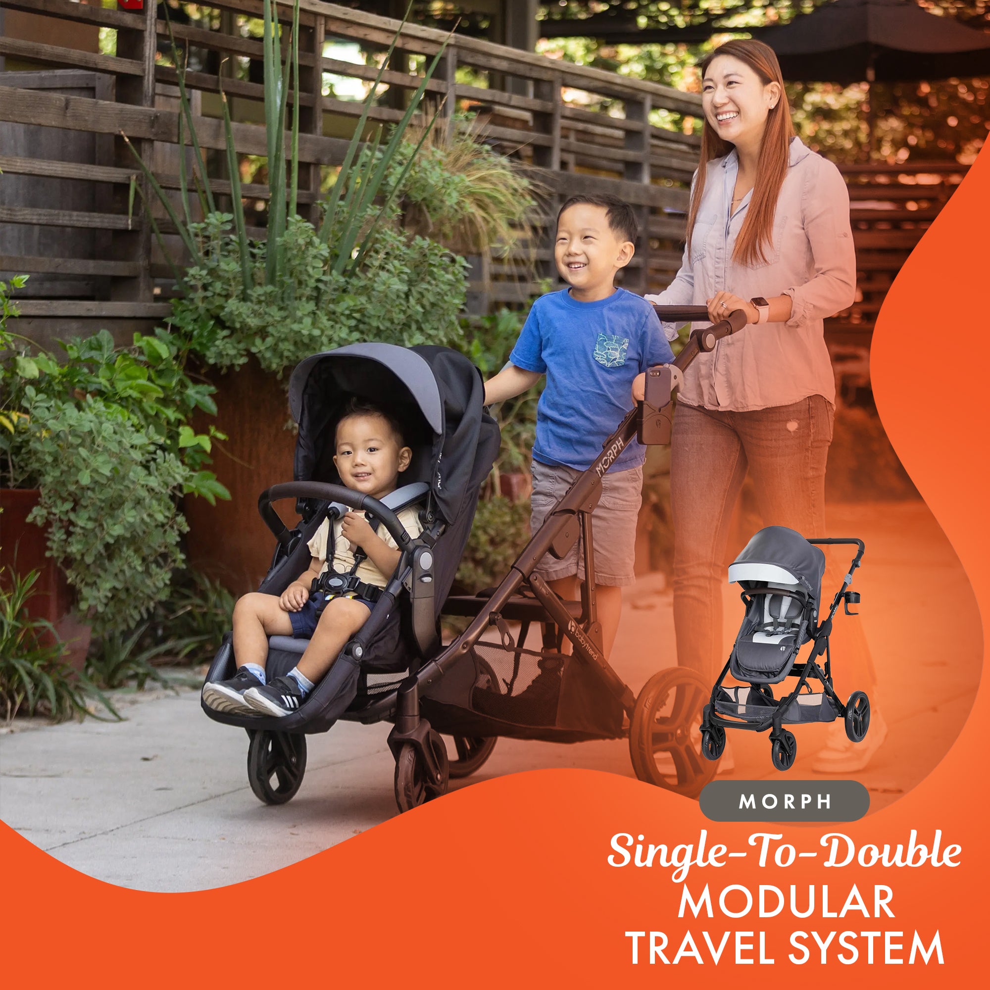 Baby Trend Morph Single to Double Modular System & Car Seat, Dash Grey(Open Box) - VMInnovations