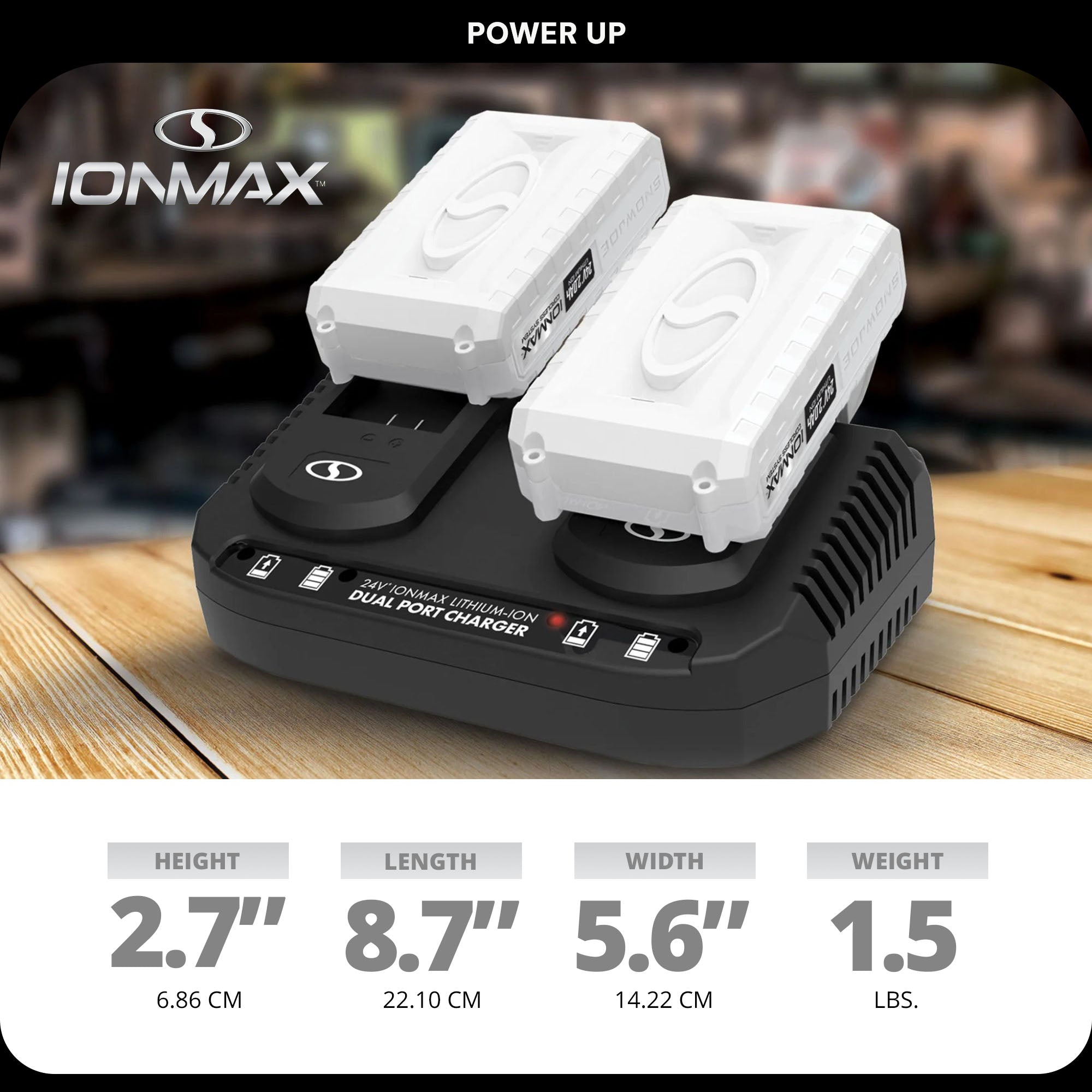 Snow Joe 24V IONMAX Dual Port Quick Charge Docking Station Charger (Used)