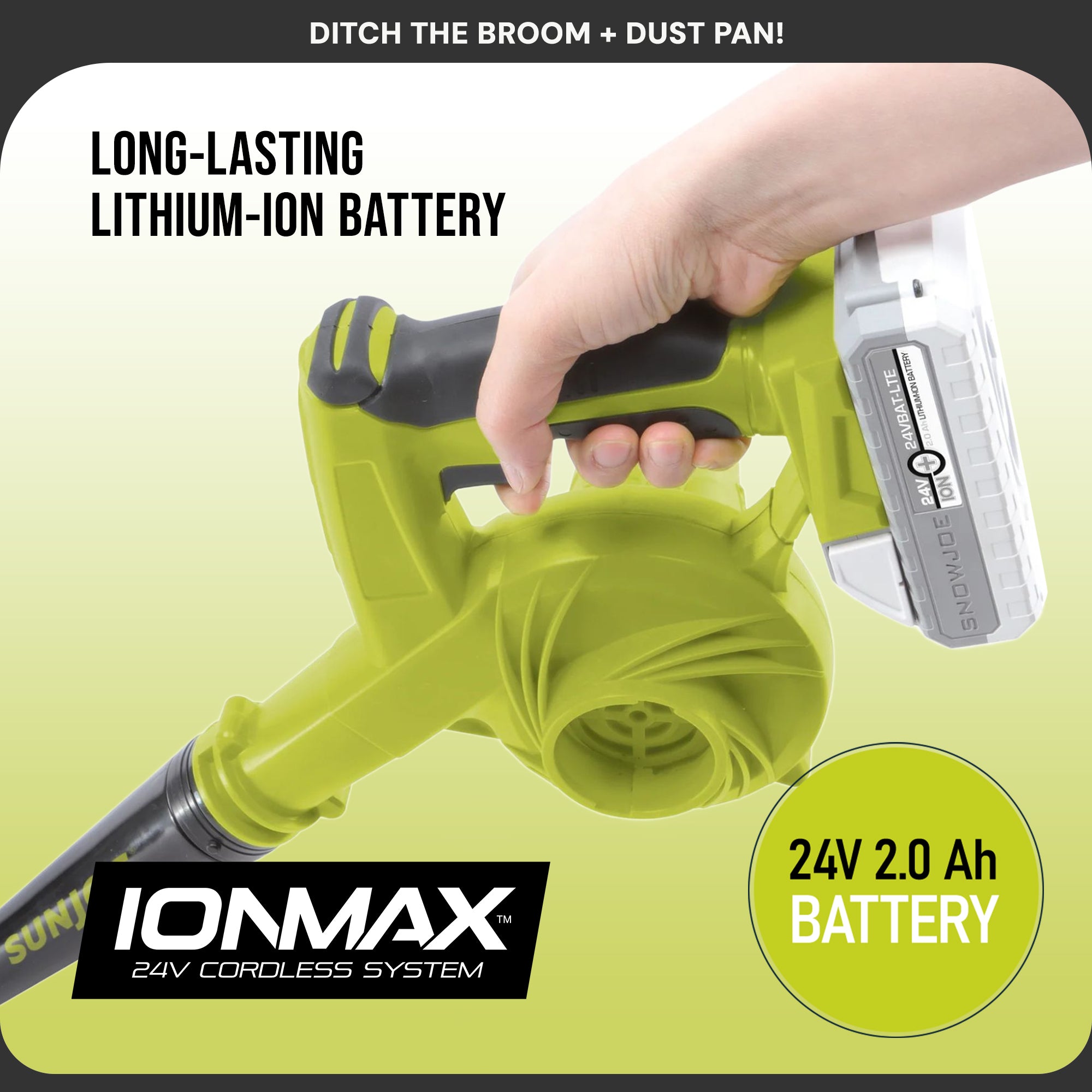 Sun Joe 24V IONMAX Work Shop Blower and Vacuum Battery Charger, 24V-WSB-LTE