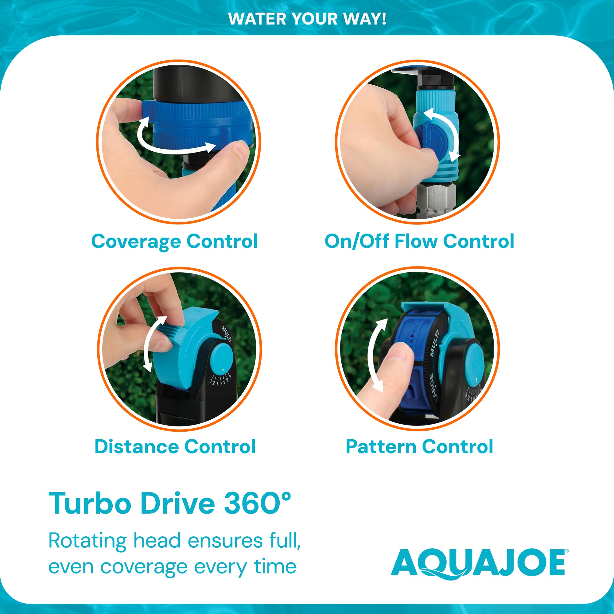 Aqua Joe Telescoping Sprinkler and Mister with Metal Tripod Base and Flow Valve
