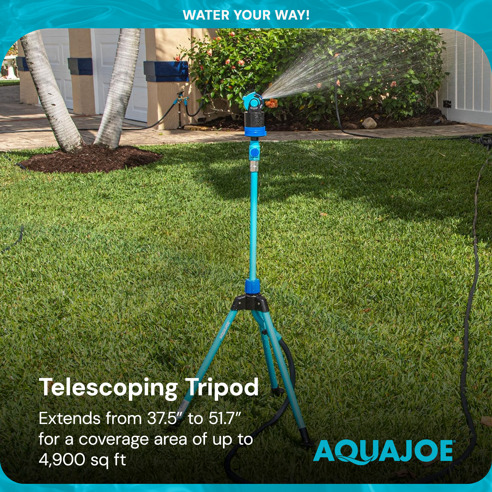 Aqua Joe Telescoping Sprinkler and Mister with Metal Tripod Base (Open Box) - VMInnovations