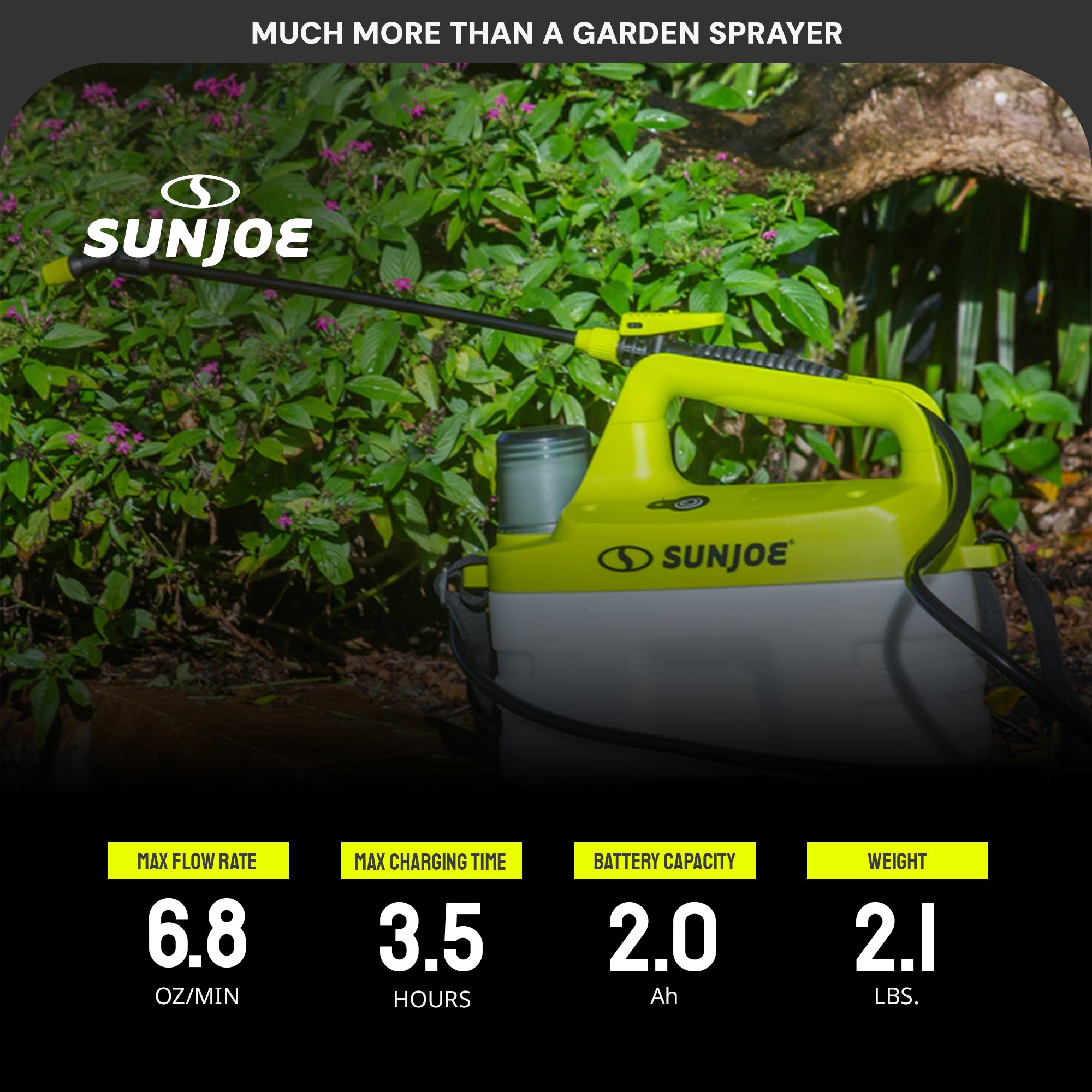 Sun Joe 4V Cordless Chemical Sprayer with 3W Motor and Battery, 1 Gal, SJ-APS-1G