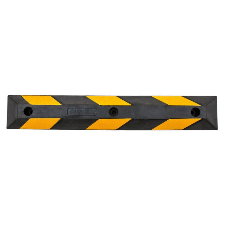 Guardian Parking Stop, 3 Foot Long Rubber Curb with Mounting Holes, Black/Yellow