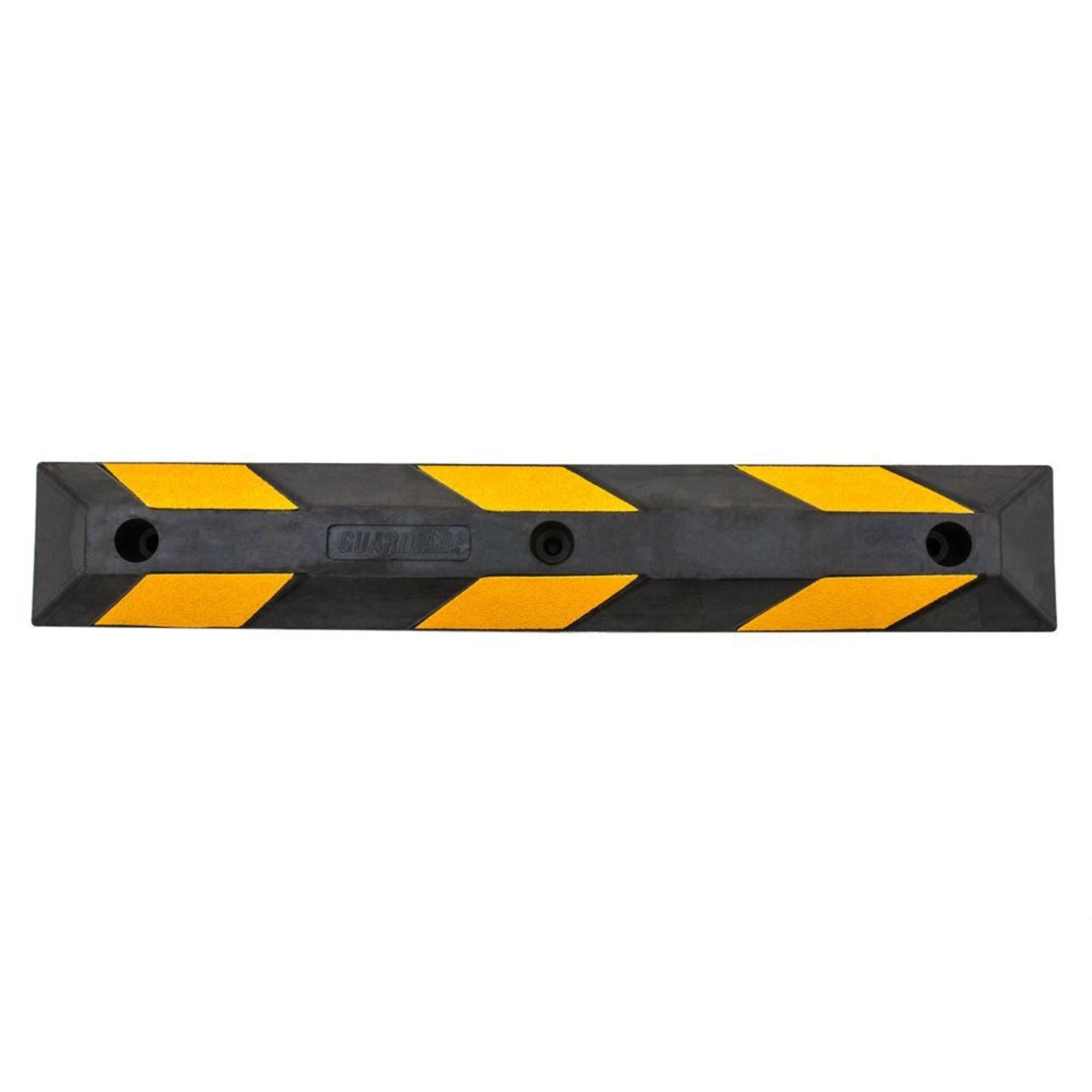 Guardian Parking Stop, 3Ft Rubber Curb with Mounting Holes, Black/Yellow, 4 Pack