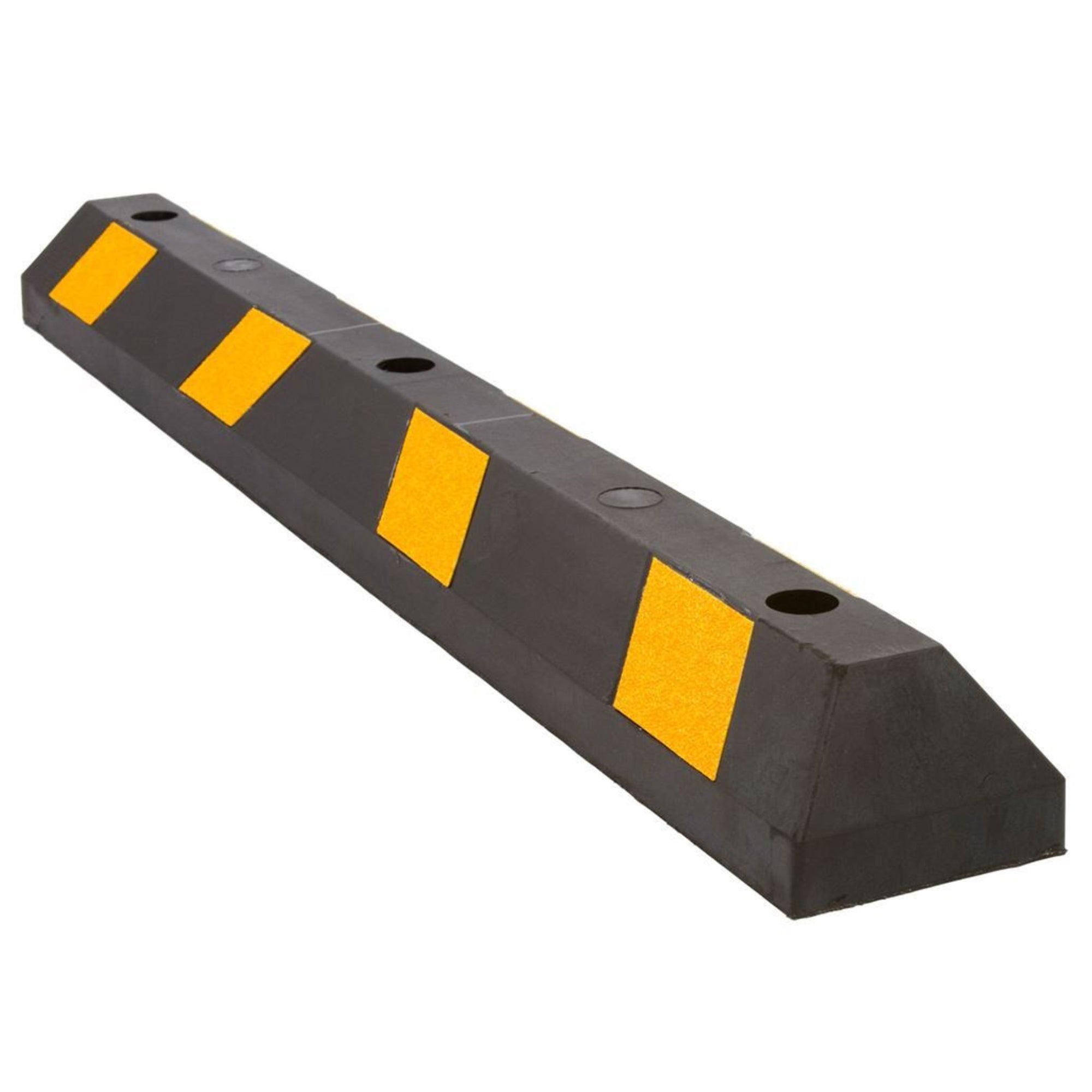 Guardian Parking Stop, 4 Foot Long Rubber Curb with Mounting Holes, Black/Yellow