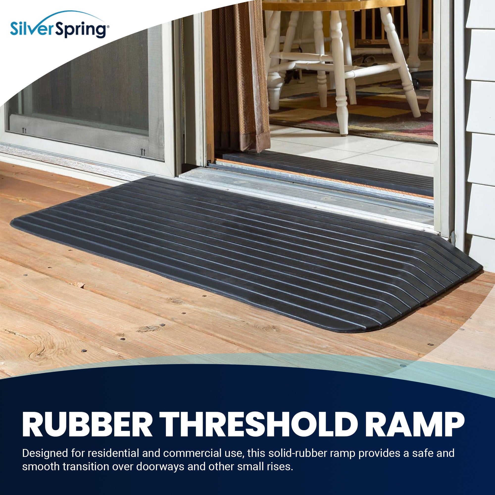 Silver Spring Rubber Threshold Ramp for Wheelchairs, Scooters & More (Used)