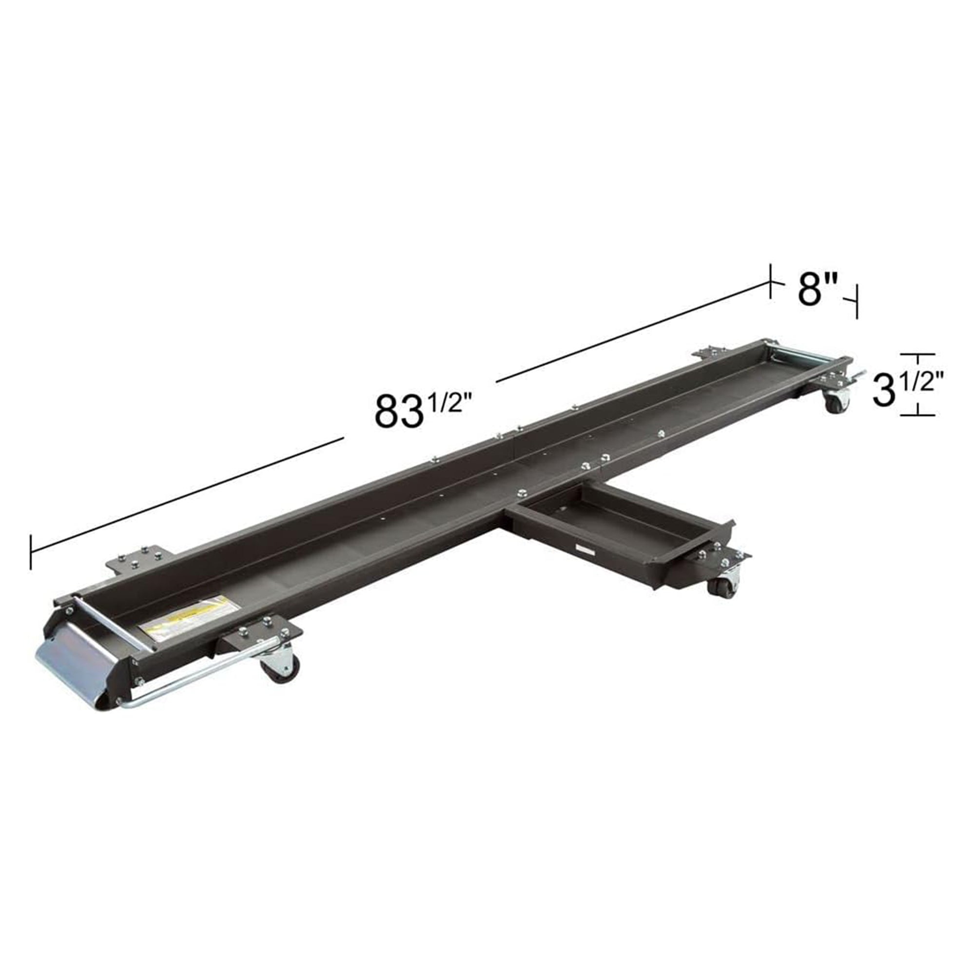 Black Widow Motorcycle Dolly with Front and Rear Gates for Loading and Unloading