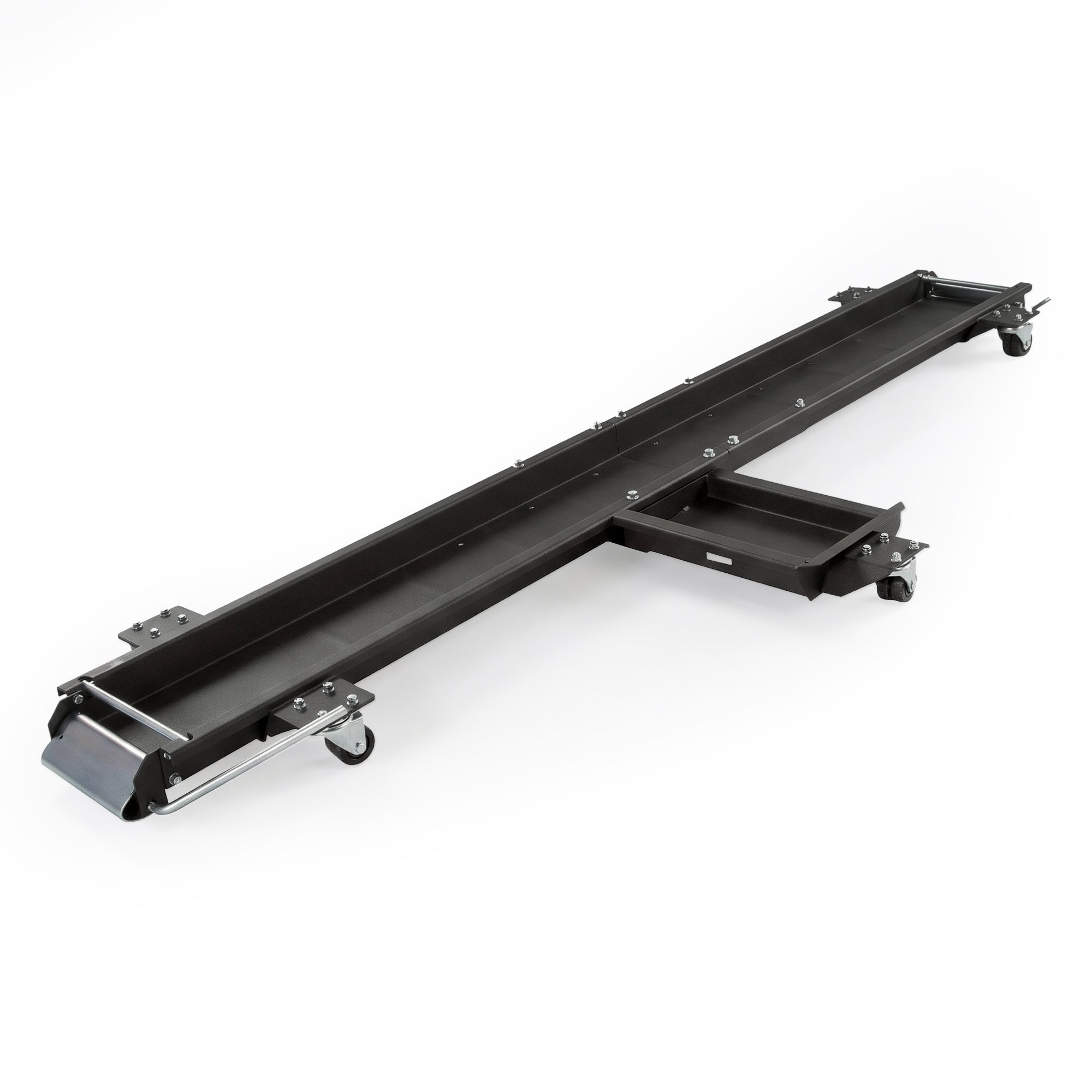 Black Widow Motorcycle Dolly with Front and Rear Gates for Loading and Unloading
