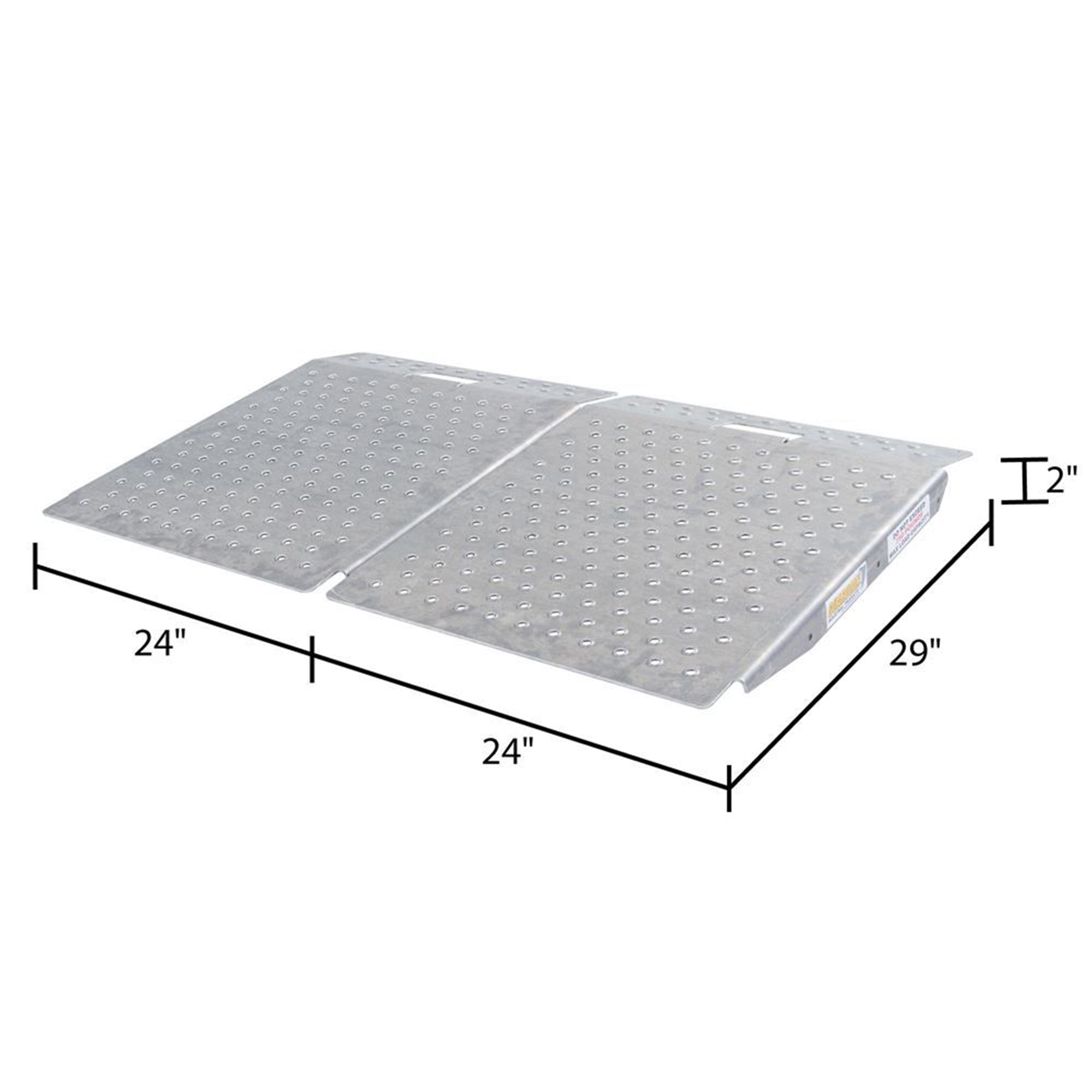 Guardian 2 Pack Heavy Duty Aluminum Shed Ramp,for Mowers, ATV, Silver (Open Box) - VMInnovations