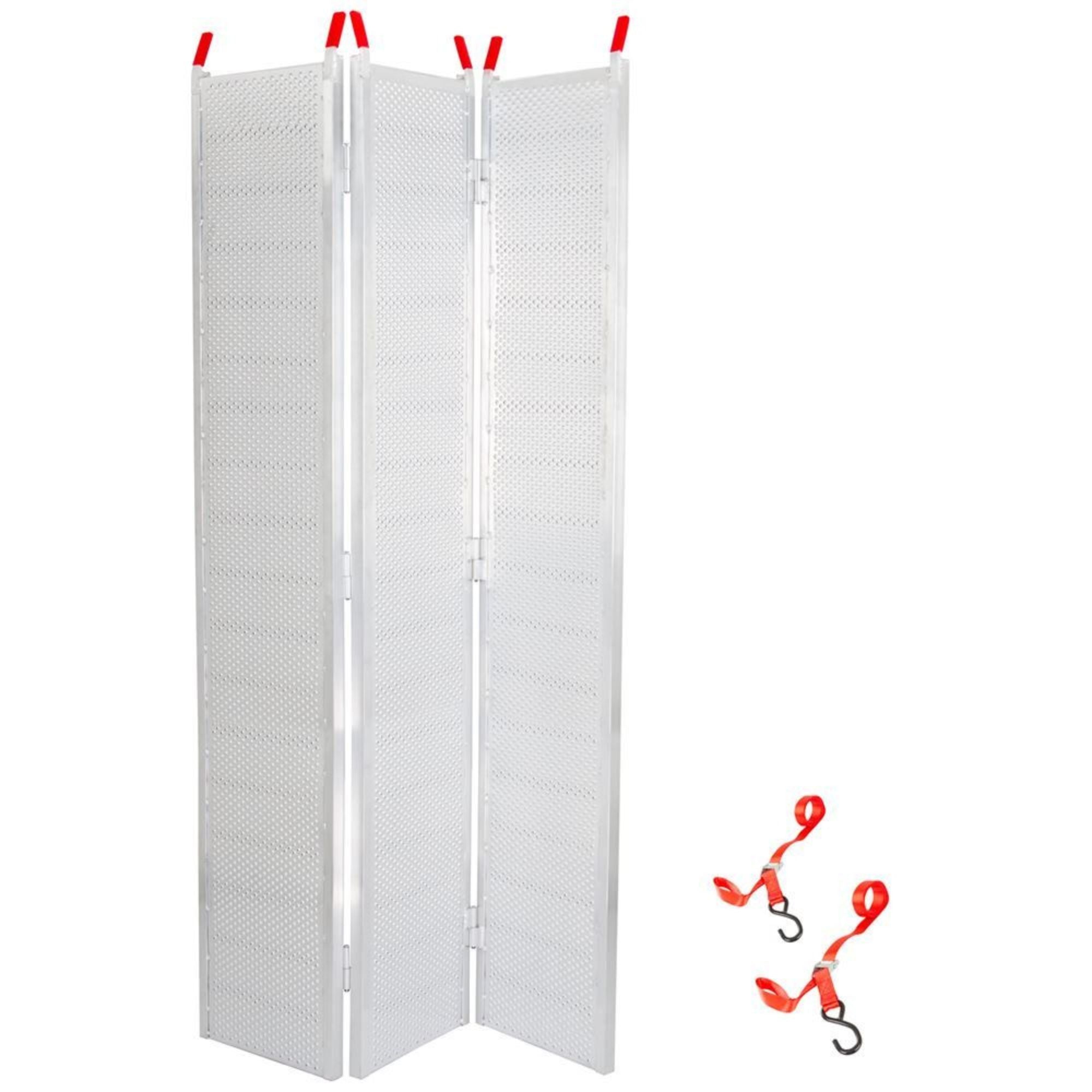 Black Widow 7’ 10” Punch Plate Aluminum Wide ATV Ramp, 1500 Lbs Capacity, Silver