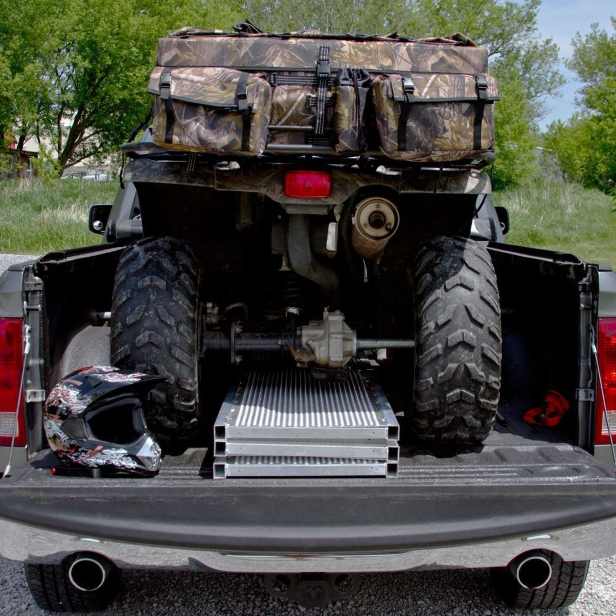 Black Widow 7’ 10” Punch Plate Aluminum Wide ATV Ramp, 1500 Lbs Capacity, Silver