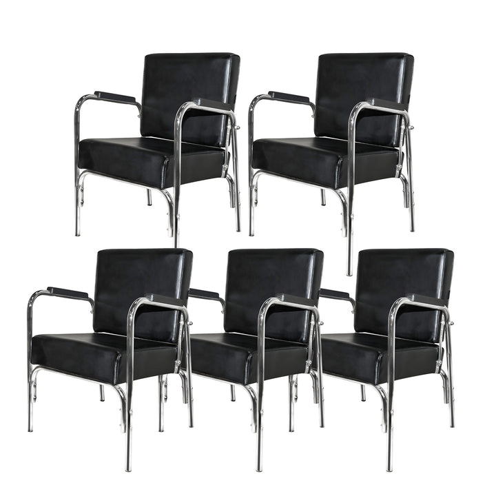 PureSana 5 Pack Chromium Ella Professional Auto Reclining Shampoo Chair, Black