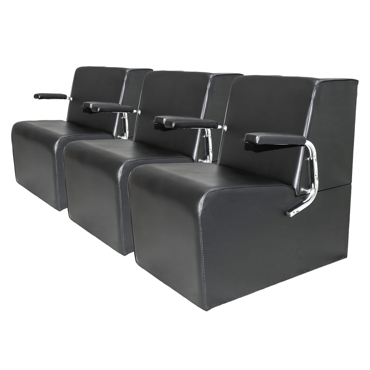 PureSana 3 Pack Chromium Anastasia Vinyl Professional Platform Hair Dryer Chair