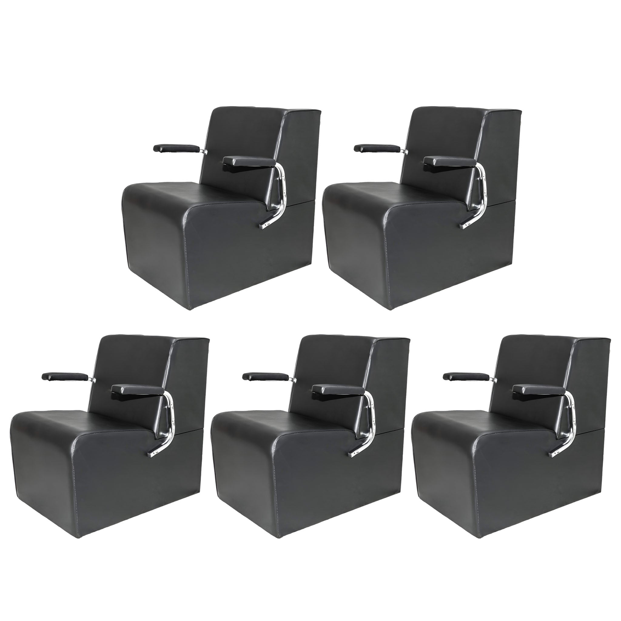 PureSana 5 Pack Chromium Anastasia Vinyl Professional Platform Hair Dryer Chair - VMInnovations