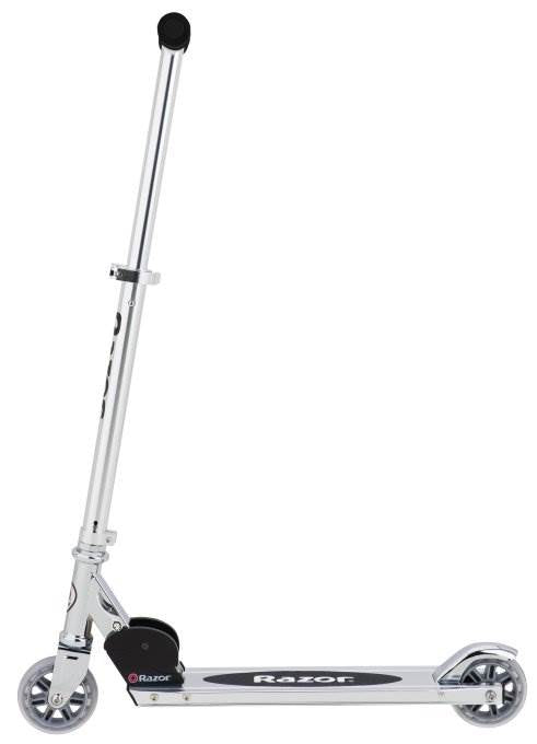 Razor A Kick Scooter Boys/Girls (Clear) & Child Helmet (Glossy Black)