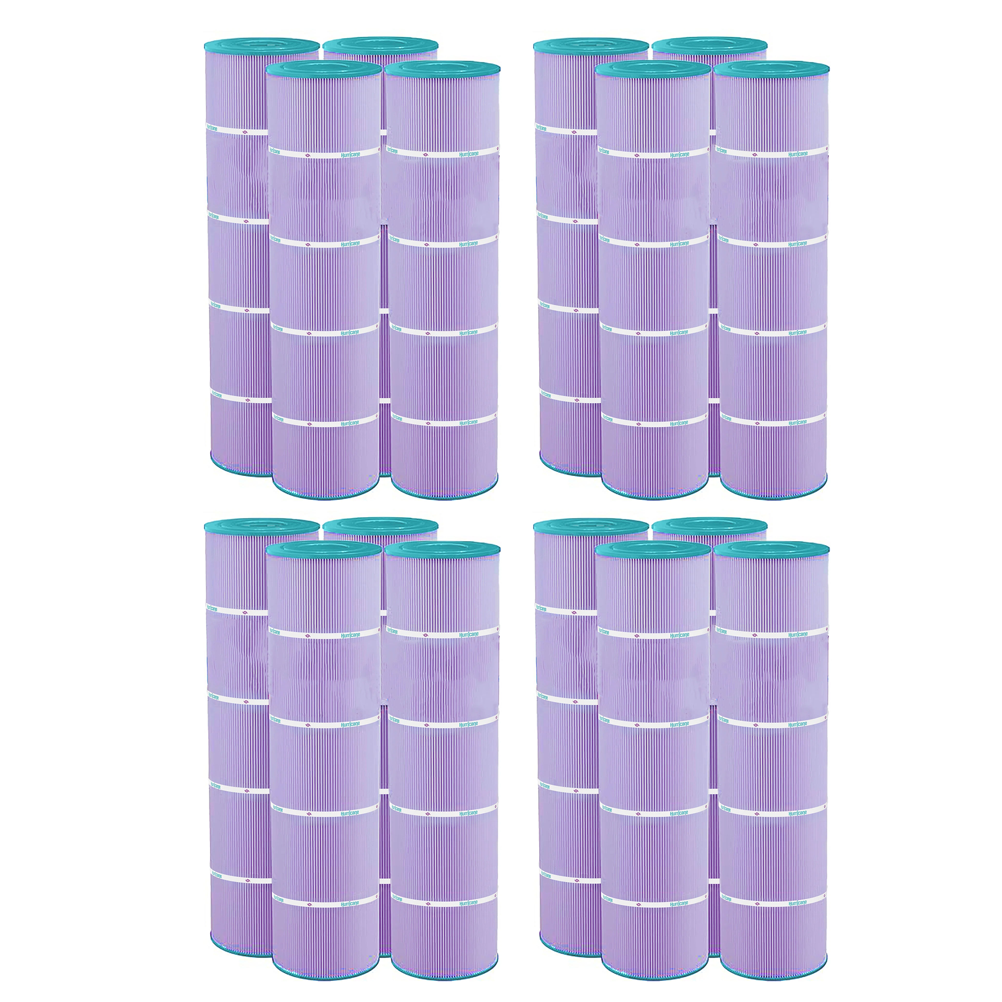 Hurricane 16 Pack HF7471-04P Platinum Purple Pool Filter Cartridge Replacement