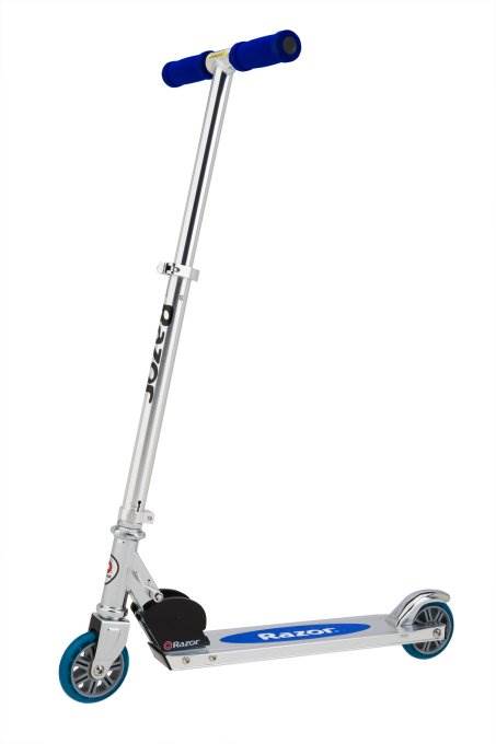 Razor A Kick Scooter Boys/Girls (Blue) & Child Helmet (Glossy Black)