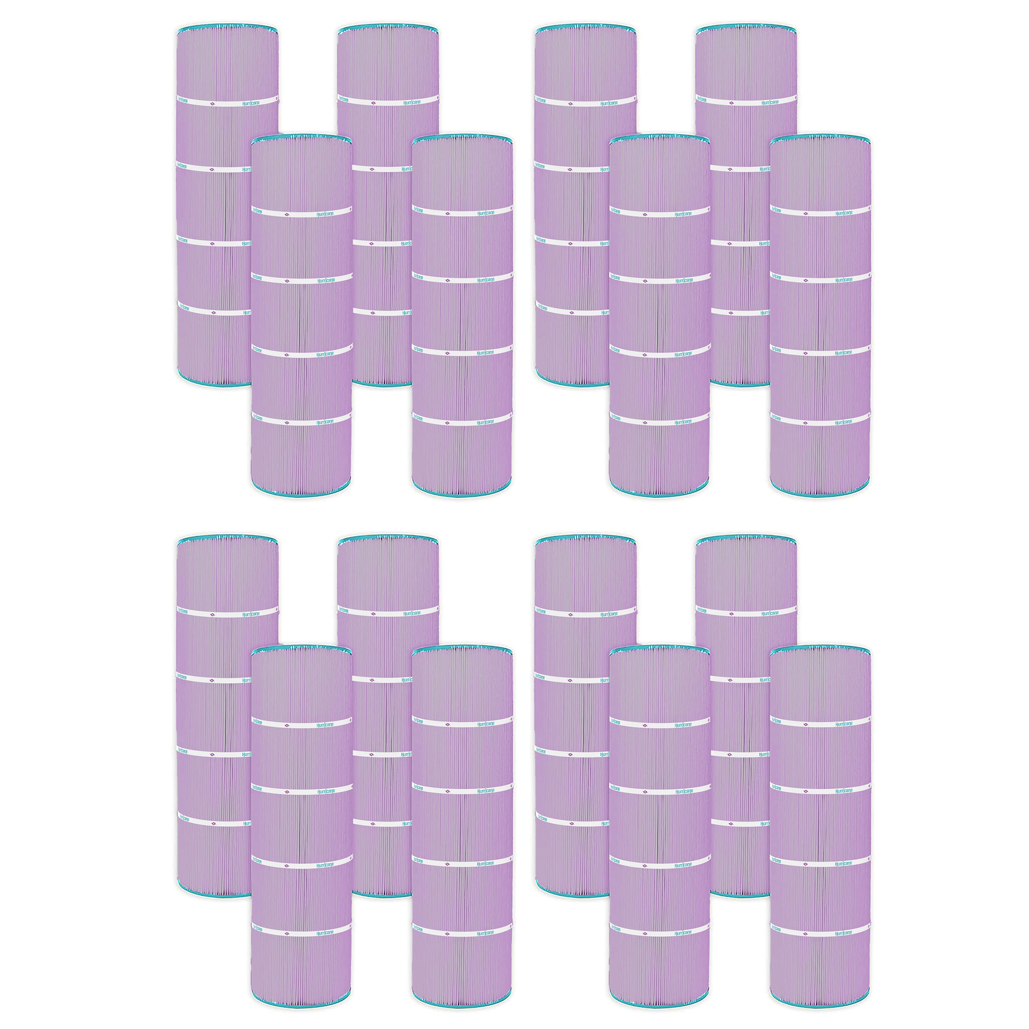 Hurricane 16 Pack HF7468-04P Platinum Purple Pool Filter Cartridge Replacement - VMInnovations