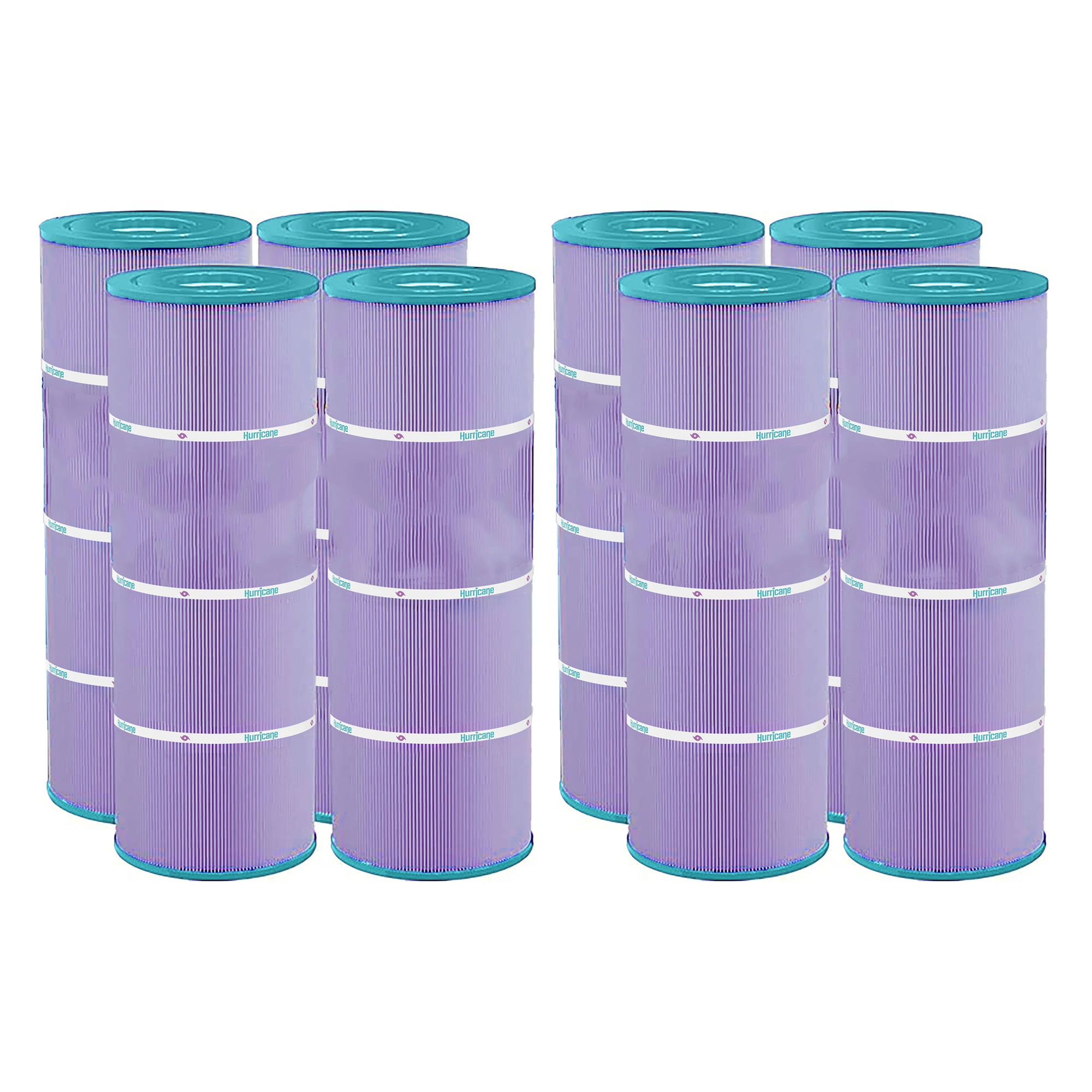 Hurricane 8 Pack HF7483-04P Platinum Purple Pool Filter Cartridge Replacement