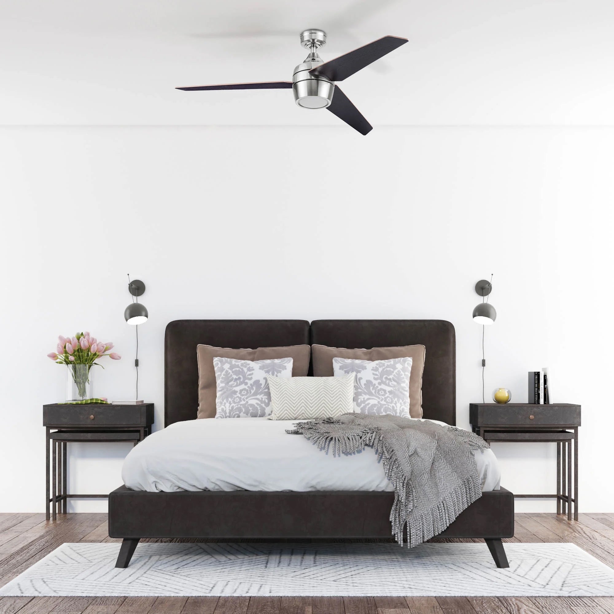 Honeywell Eamon Ceiling Fan, Quiet Motor and Remote Control, 52", Brushed Nickel - VMInnovations