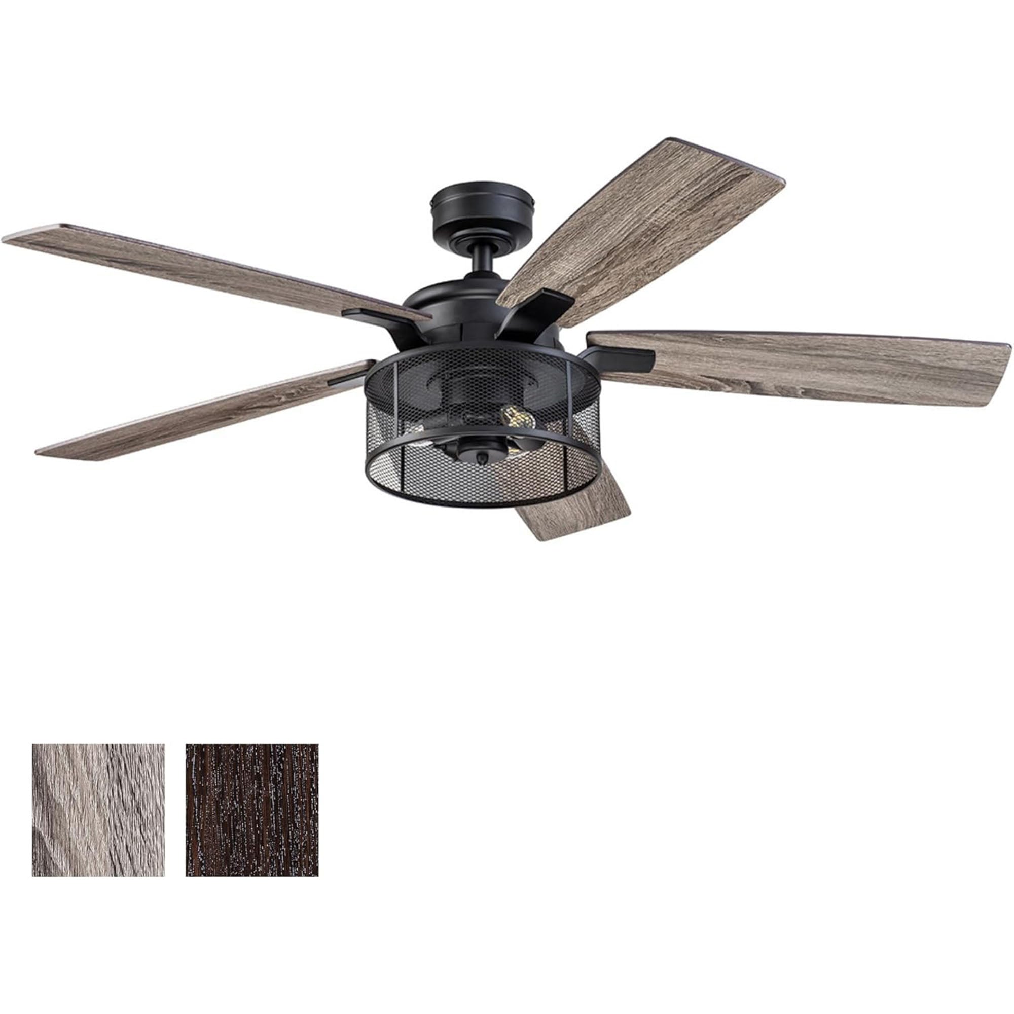 Honeywell Carnegie Ceiling Fan, Quiet Motor & Remote Control, 52", Blk(Open Box) - VMInnovations