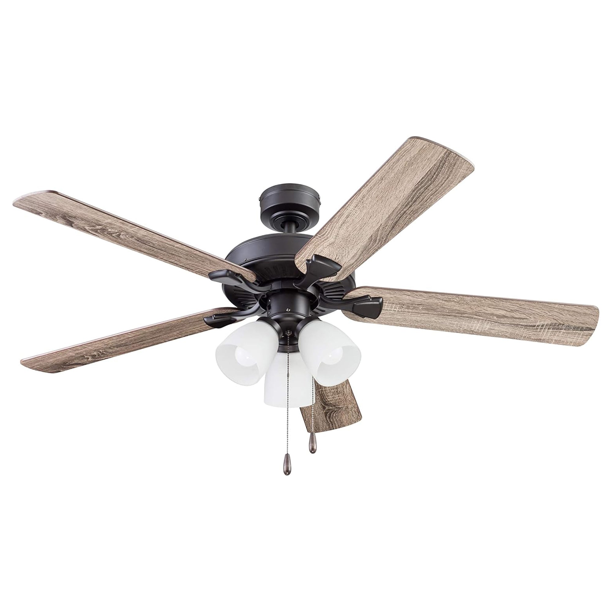 Portage Bay 52" Stannor Ceiling Fan Indoor Light Kit with 3 Bulbs, 51434, Bronze - VMInnovations