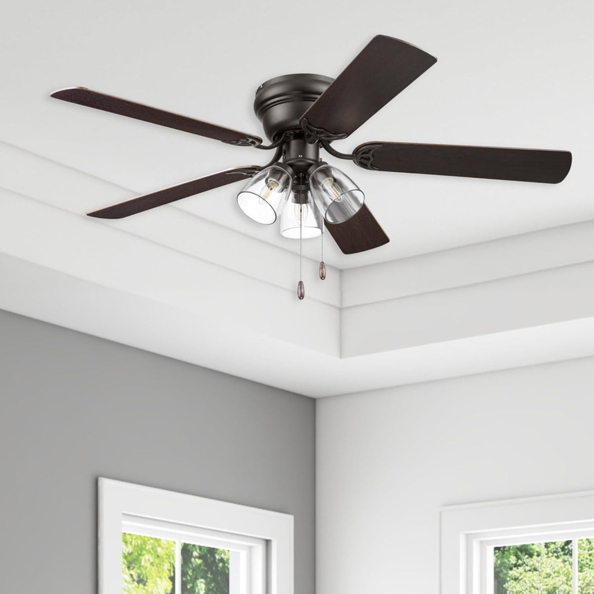 Portage Bay Renton Ceiling Fan with Reversible Motor, 52 Inch, Bronze (Open Box)