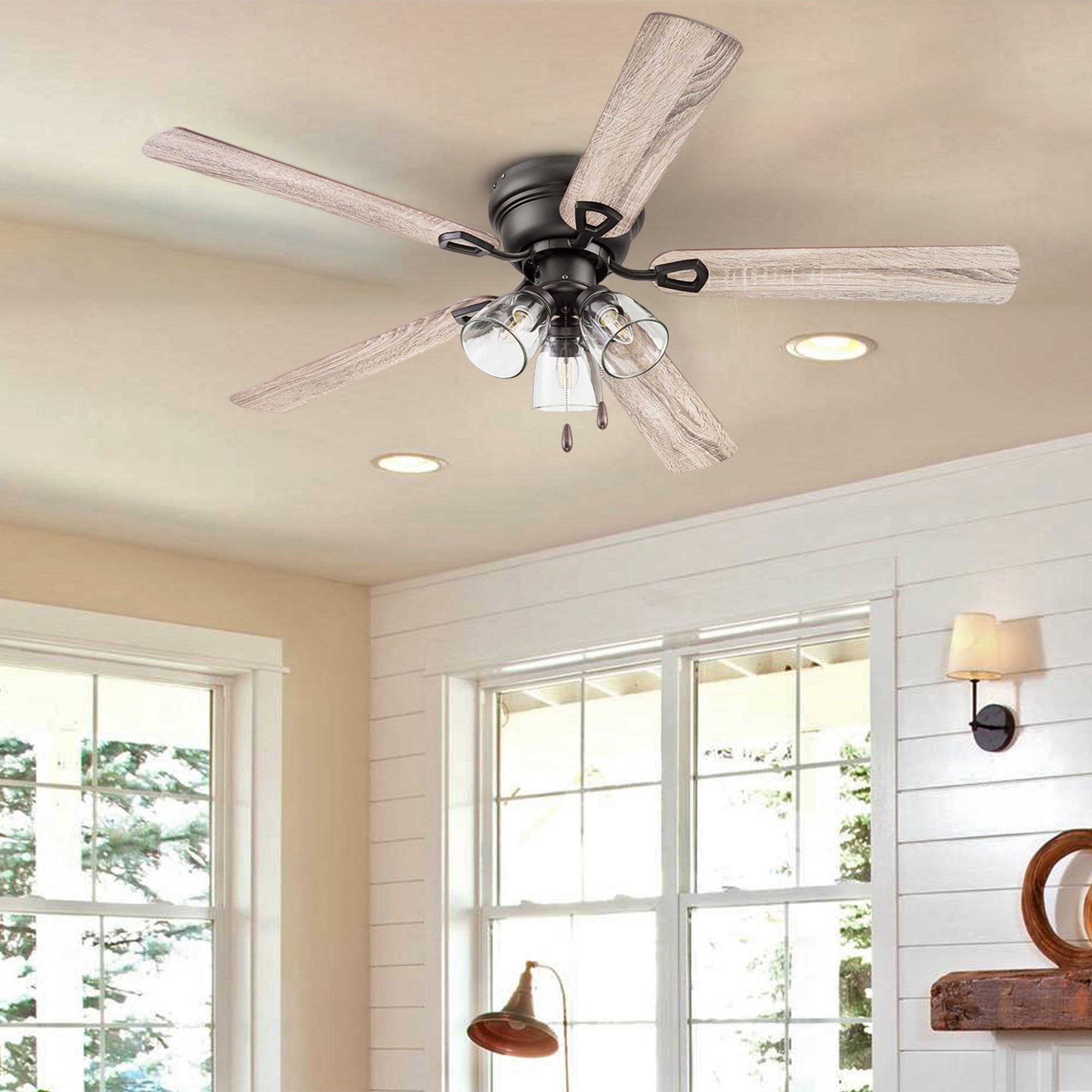 Portage Bay Renton Ceiling Fan with Quiet, Reversible Motor, 52 Inch, Bronze