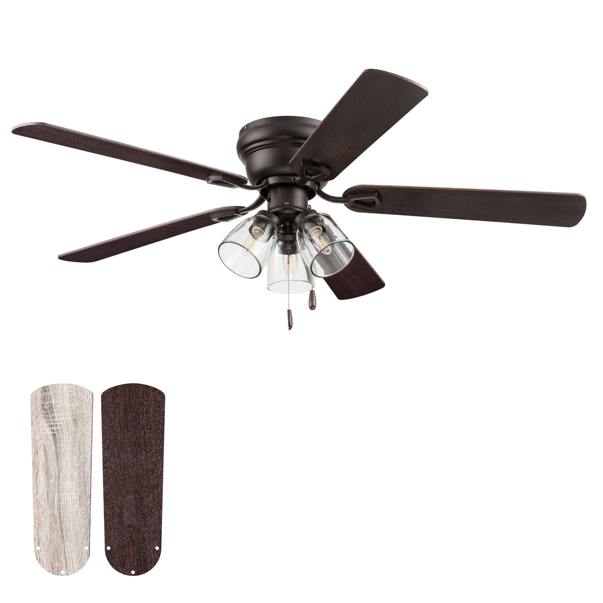 Portage Bay Renton Ceiling Fan with Quiet, Reversible Motor, 52 Inch, Bronze - VMInnovations