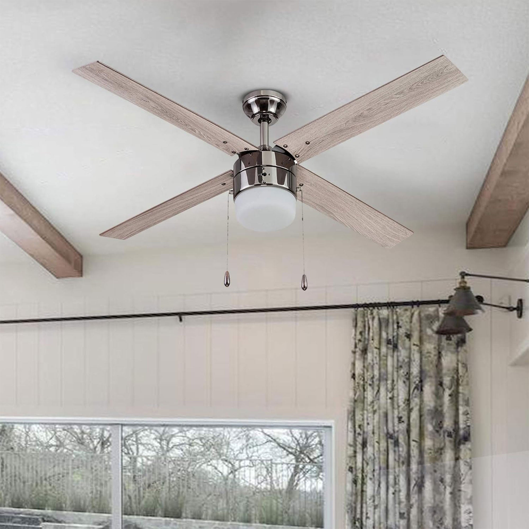 Portage Bay Madrona Indoor Ceiling Fan, Quiet, Reversible Motor, 52", Gun Metal - VMInnovations