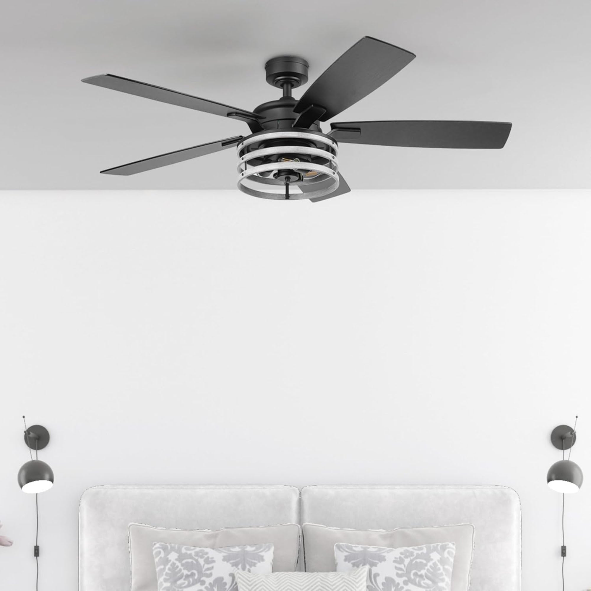 Honeywell Carnegie Ceiling Fan, Quiet Motor and Remote Control, 52", Matte Black (For Parts)