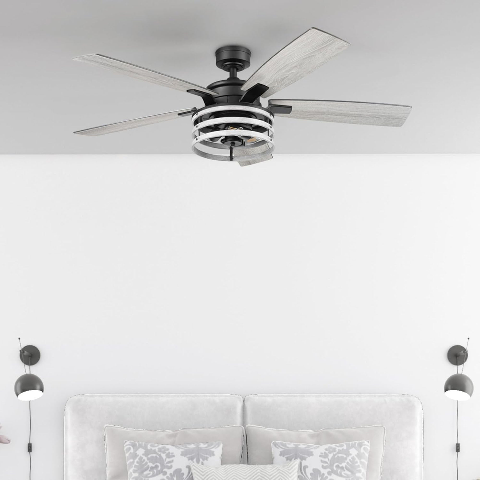 Honeywell Carnegie Ceiling Fan, Quiet Motor and Remote Control, 52", Matte Black (For Parts)