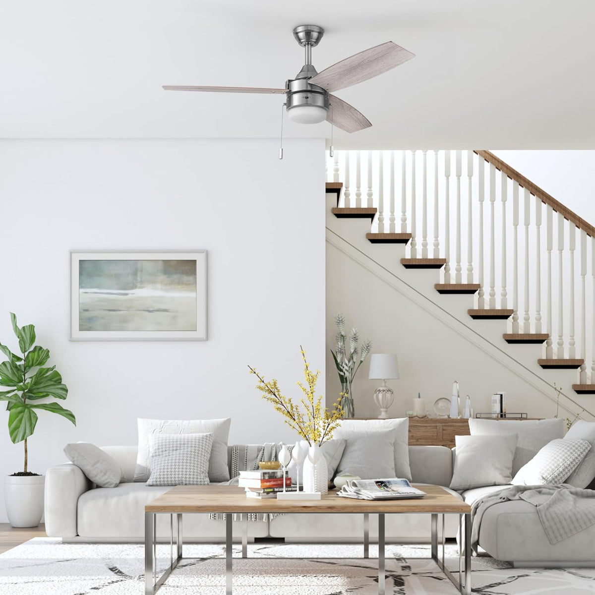 Honeywell Berryhill Ceiling Fan, Quiet Motor and Pull Chain, 48" (Open Box)