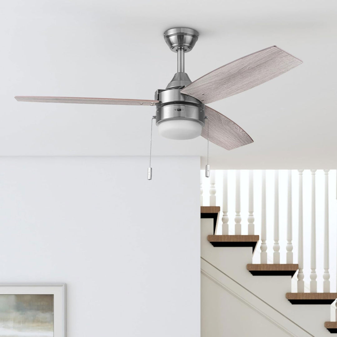 Honeywell Berryhill Ceiling Fan, Quiet Motor and Pull Chain, 48", Matte Black - VMInnovations