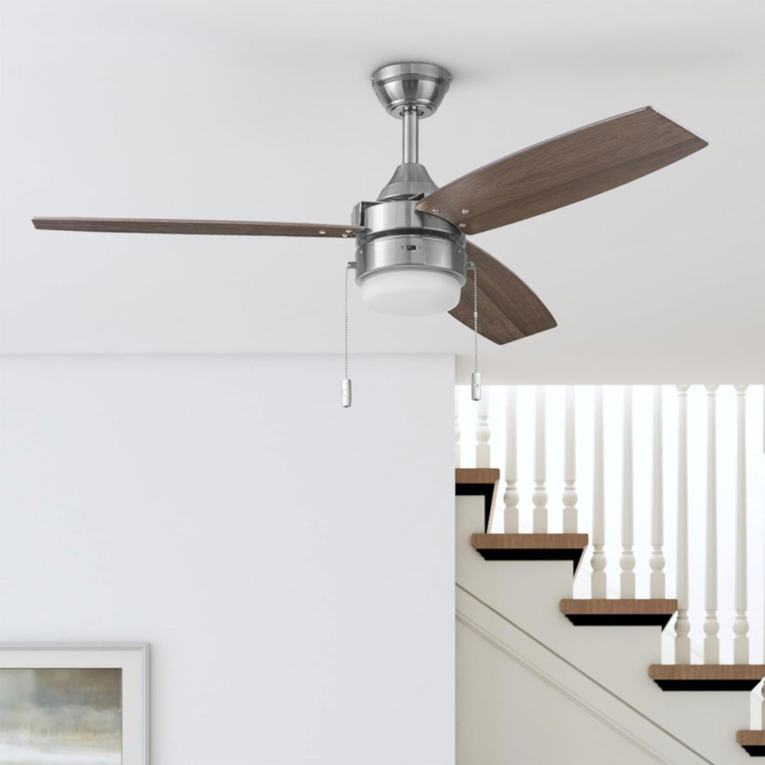 Honeywell Berryhill Ceiling Fan, Quiet Motor and Pull Chain, 48", Matte Black - VMInnovations