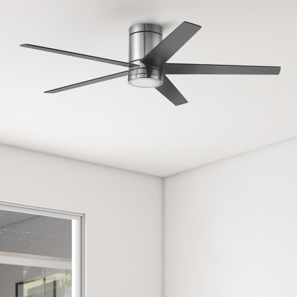 Honeywell Graceshire 52” Ceiling Fan with LED Light & Remote, Nickel (Used)