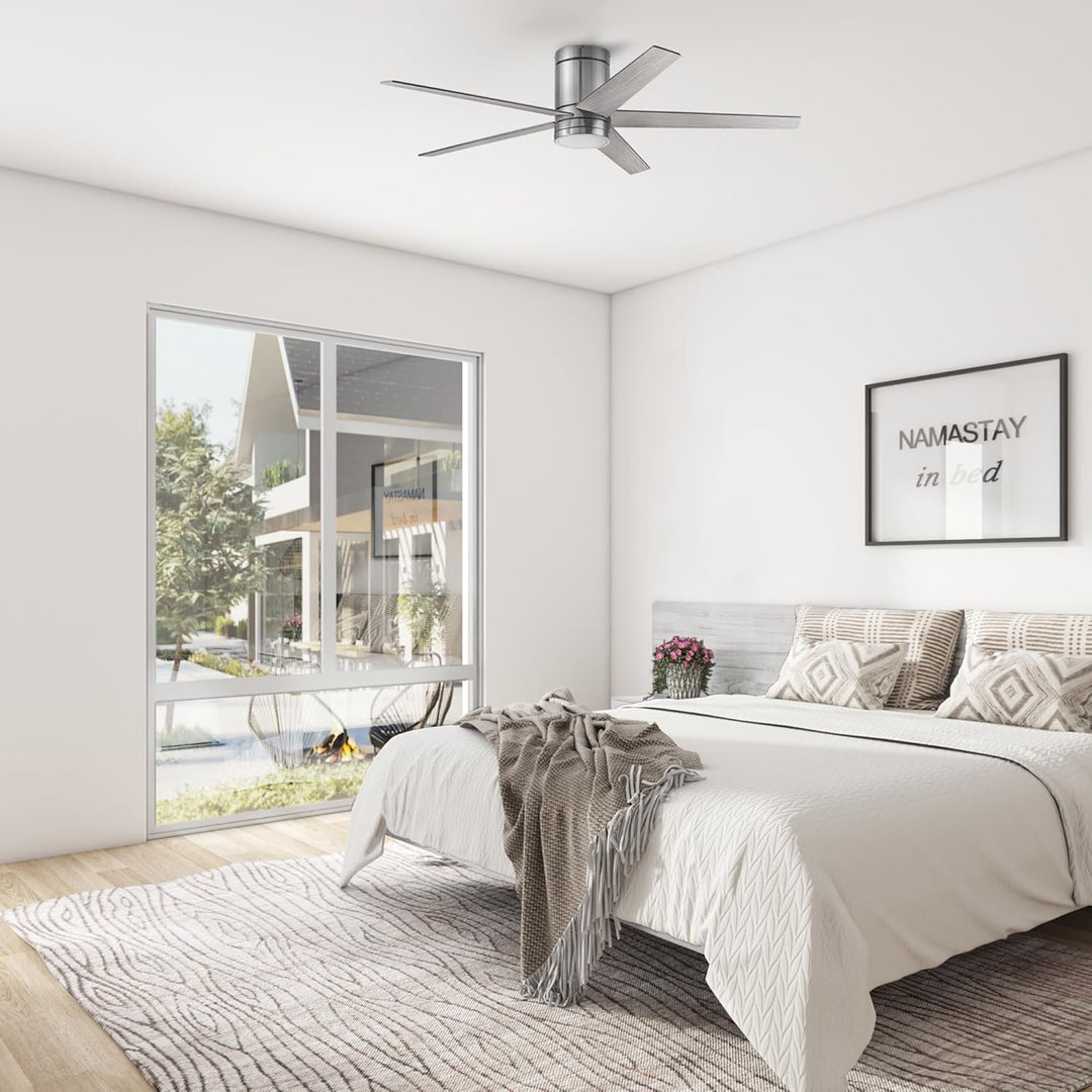 Honeywell Graceshire 52” Ceiling Fan with LED Light and Remote, Brushed Nickel - VMInnovations