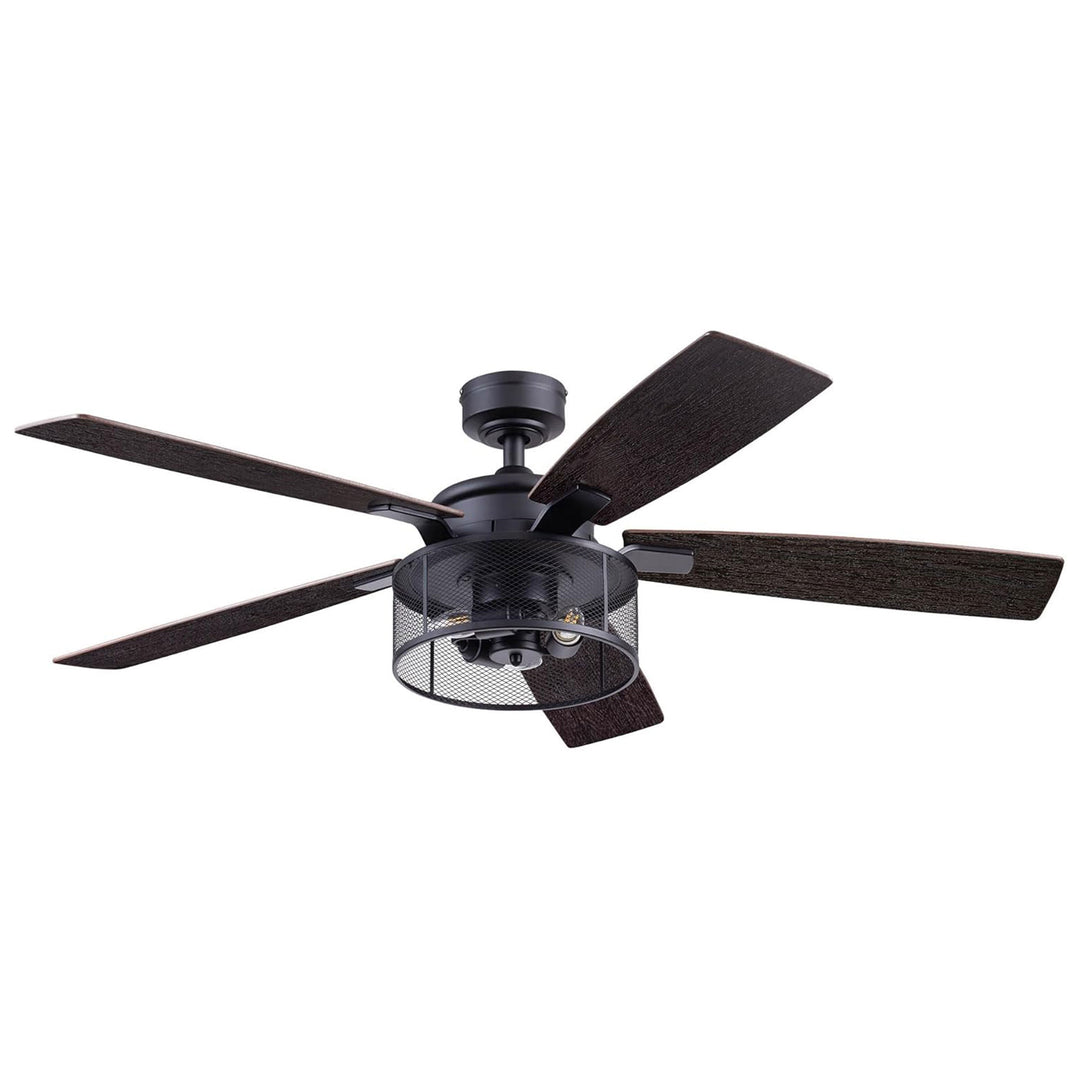 Honeywell Carnegie Ceiling Fan, Quiet Motor and Remote Control, 52", Matte Black - VMInnovations