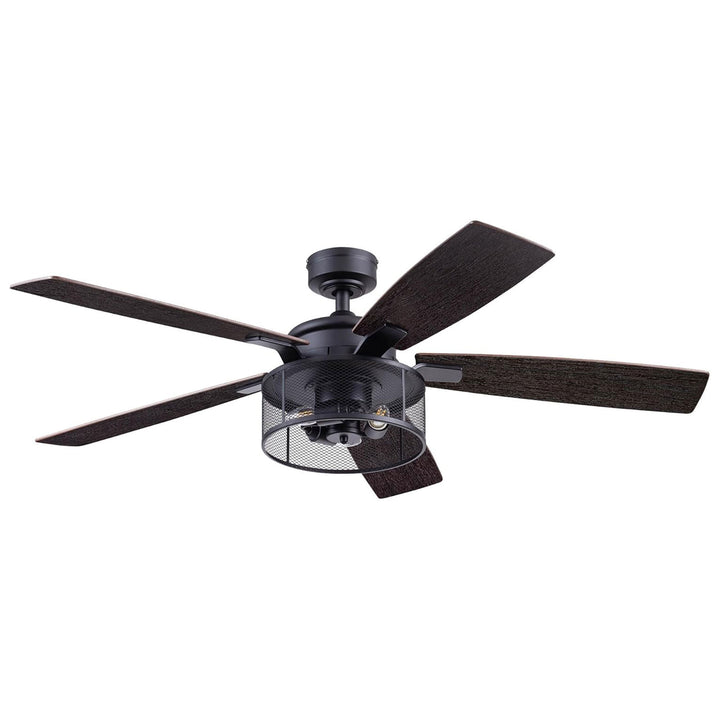 Honeywell Carnegie Ceiling Fan, Quiet Motor and Remote Control, 52", Matte Black - VMInnovations