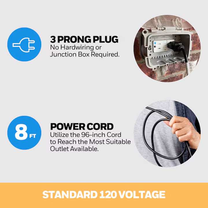 Honeywell Garage Ceiling Fan, 18” 3 Speed Indoor Outdoor Mount Fan, Matte Black - VMInnovations