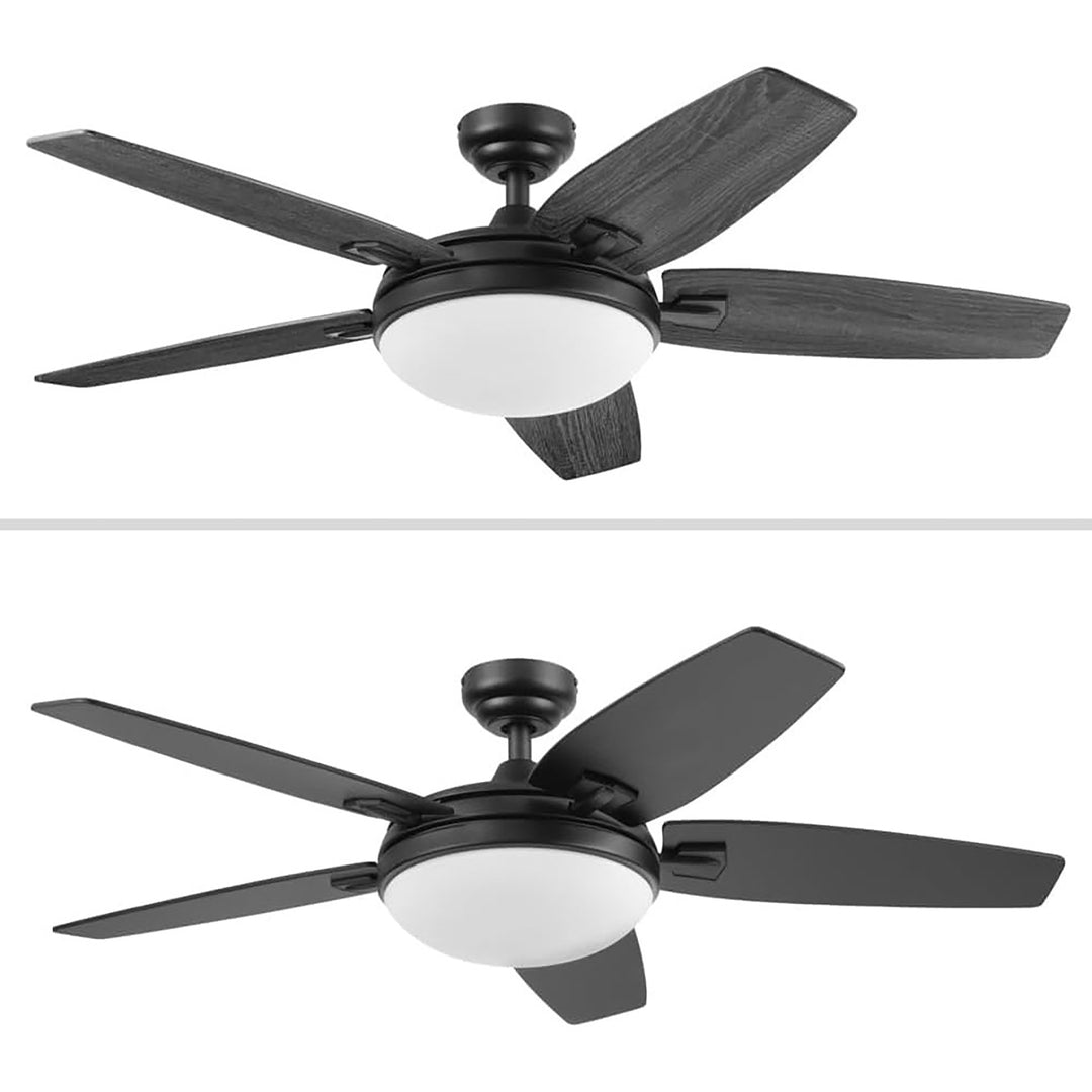 Honeywell 48" Contemporary Ceiling Fan, LED Light, Remote Control, Carmel, Black - VMInnovations