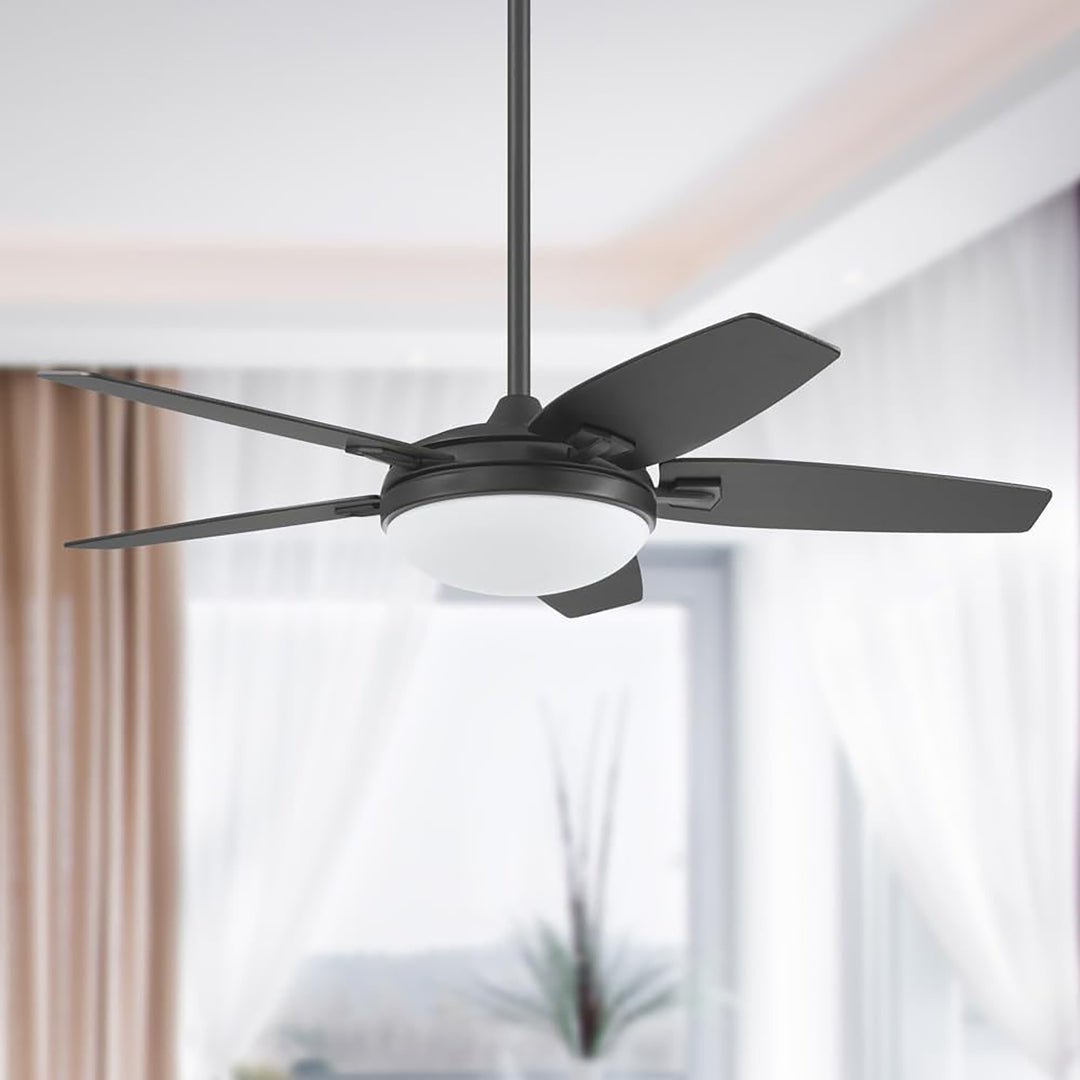 Honeywell 48" Contemporary Ceiling Fan, LED Light, Remote Control, Carmel, Black - VMInnovations
