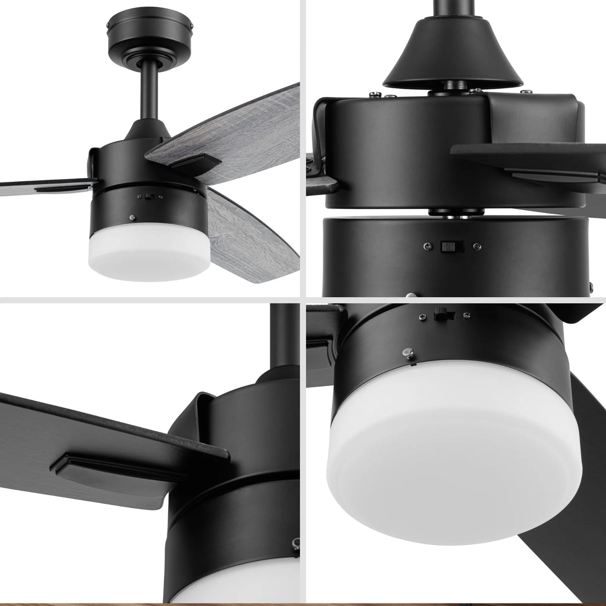 Honeywell Conifer 42 In Ceiling Fan W LED Light & Remote, Matte Black (Open Box)