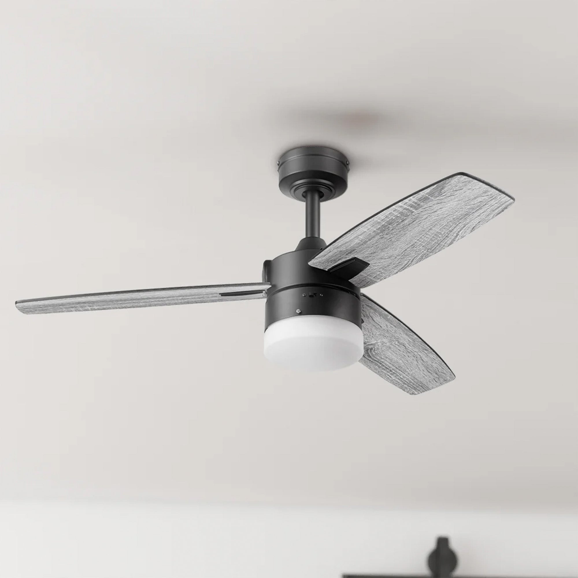 Honeywell Conifer 42 Inch Ceiling Fan with LED Light and Remote, Matte Black