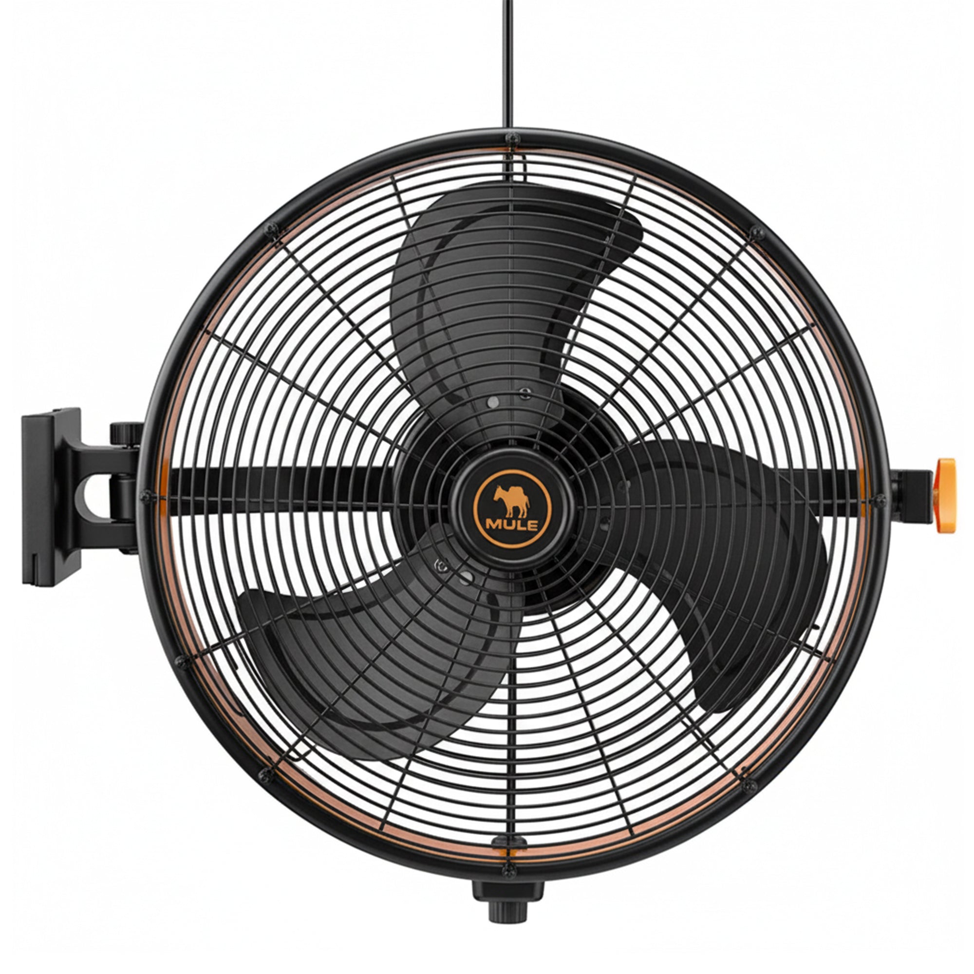 Mule 18" Garage Wall Fan XL, Wall Mount, 120-Degree Swivel, 3-Speed, Black Matte