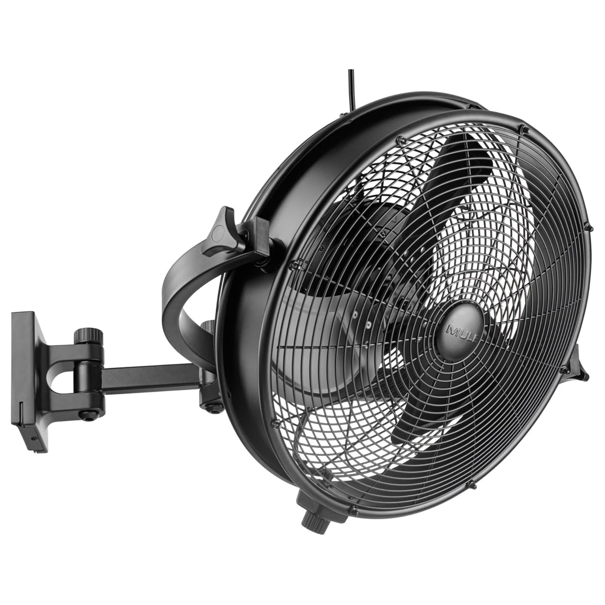 Mule 18 Inch Adjustable Outdoor Wall Fan Extended Arm 3 Speed, Damp Rated (Used) - VMInnovations