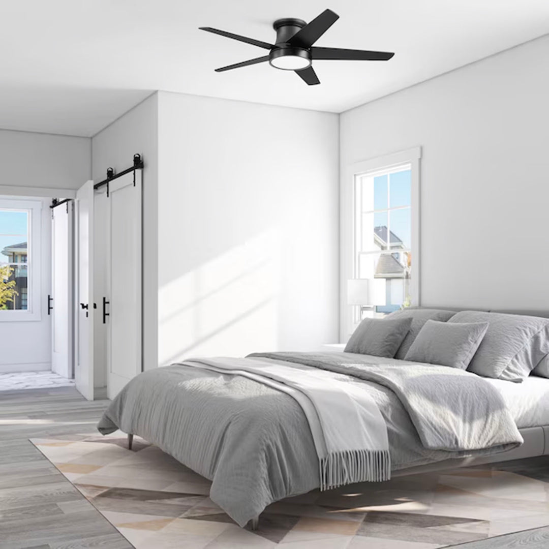 Honeywell 52" Modern Ceiling Fan LED Remote 5 Blade Indoor Tynesdale, Black - VMInnovations