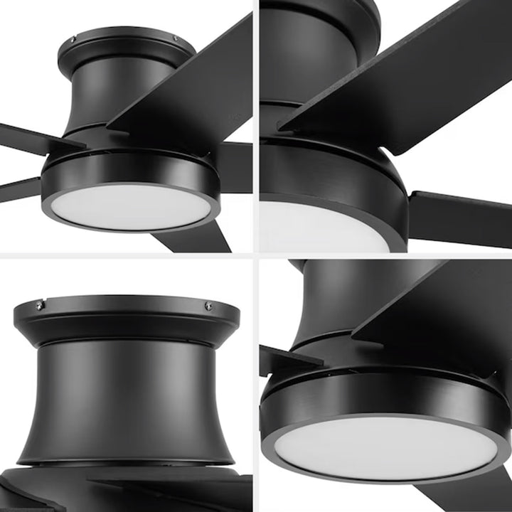 Honeywell 52" Modern Ceiling Fan LED Remote 5 Blade Indoor Tynesdale, Black - VMInnovations
